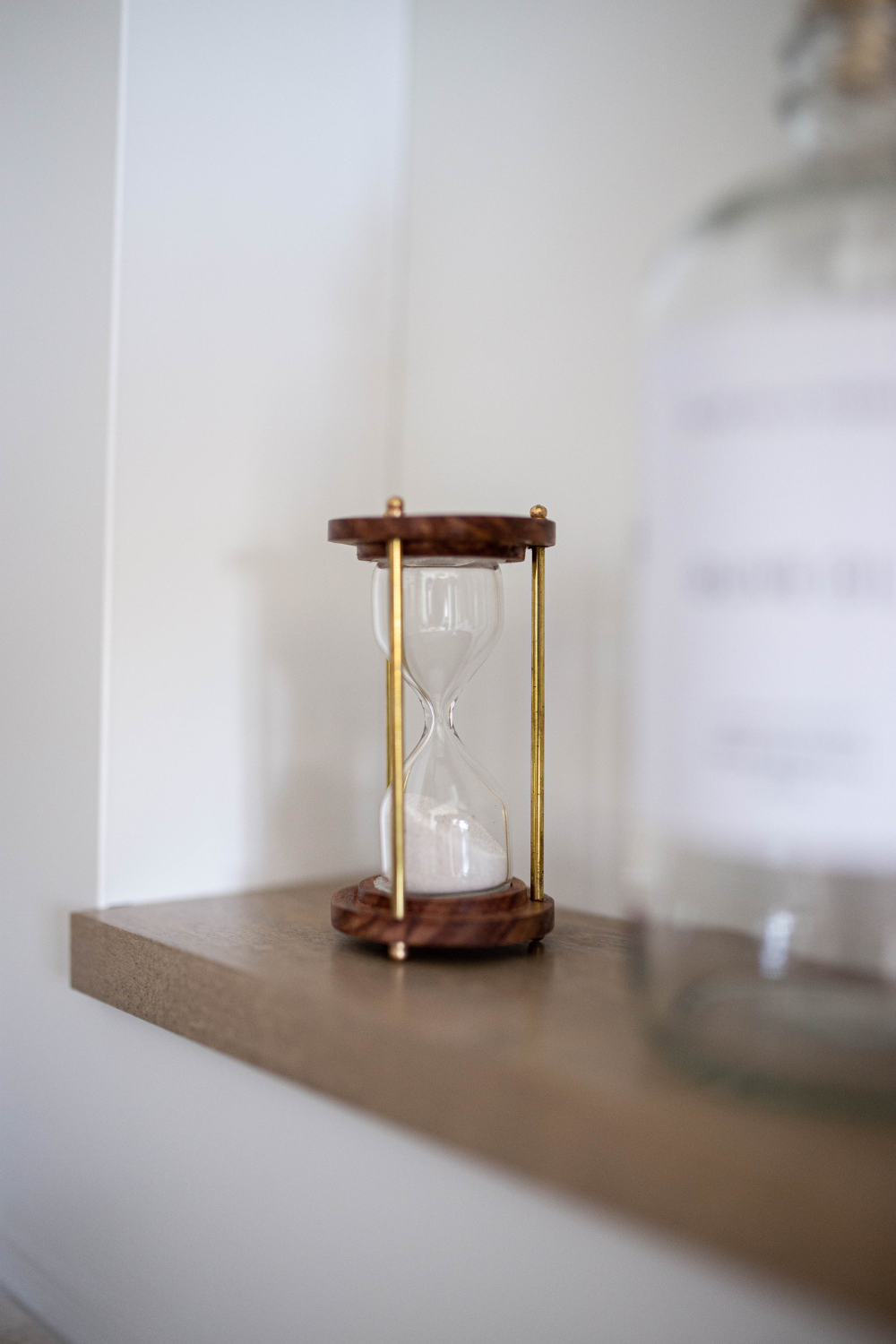 Brass & Solid Wood Antique Hourglass