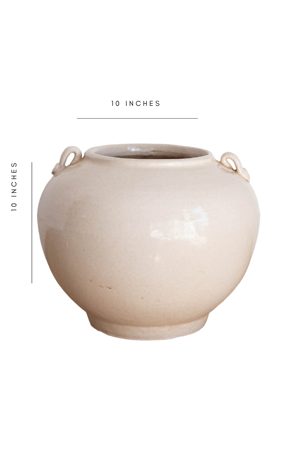 Cream Glazed Vintage Pot Vase