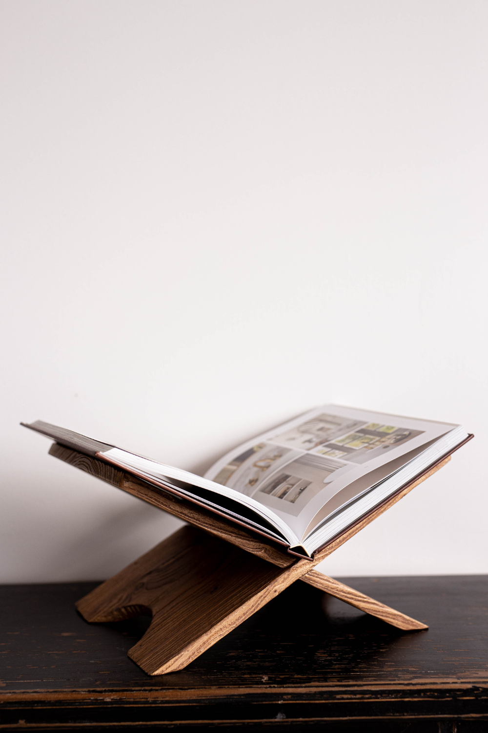 Vintage Reclaim Wood Book Stand: Oak