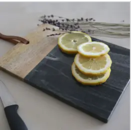 Black Marble Wood Square Cutting Board Small