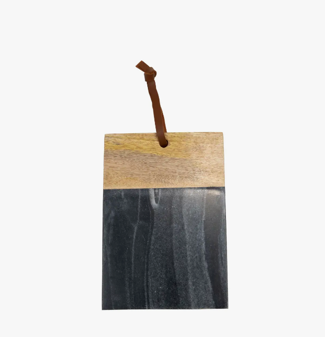 Black Marble Wood Square Cutting Board Small