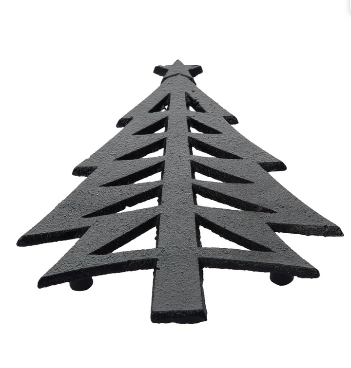 Iron Matte Black Christmas Tree Trivet