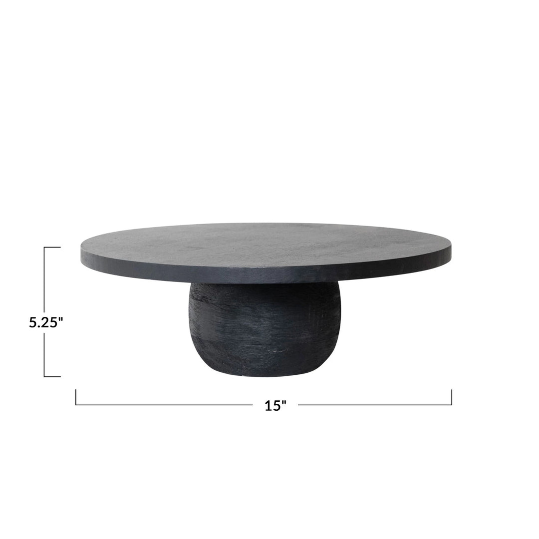 Mango Wood Pedestal, Black