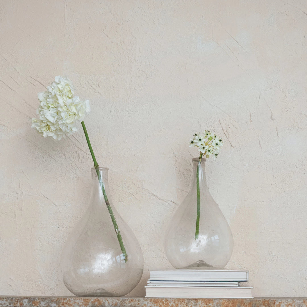 Hand-Blown Recycled Glass Bottle Vase