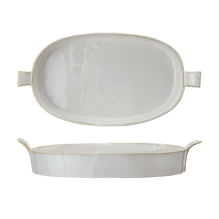 1-1/2 Quart Stoneware Baker w/ Handles (Each One Will Vary)