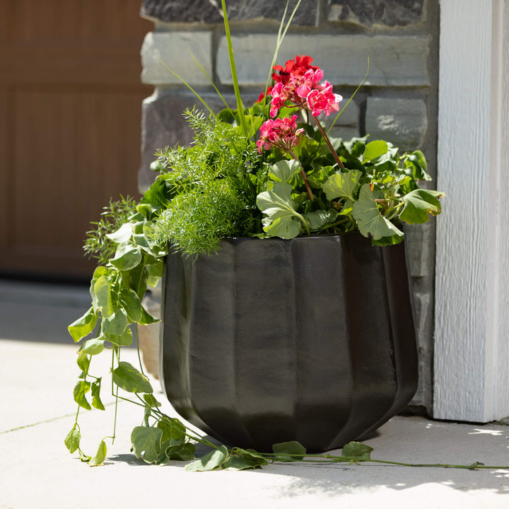 Black Fluted Pots